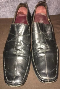MARK NASON Rock Never Dies Superior Black Blue Leather Loafers Square Toes 9.5 - Picture 1 of 6