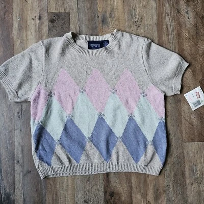 Vintage Liz Claiborne Cotton Knitted Short Sleeve Sweater Size PM Deadstock NWT - Image 1 of 4