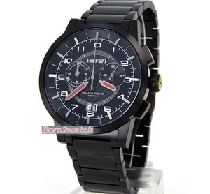FERRARI FE-11-IPB-CM-BK MEN SWISS CHRONO BLACK ION COATED *SUPER CLEARANCE SALE* - Picture 1 of 4