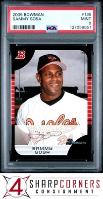 2005 BOWMAN #135 Sammy Sosa Cubs Pop 1 PSA 9 - Imagem 1 de 3