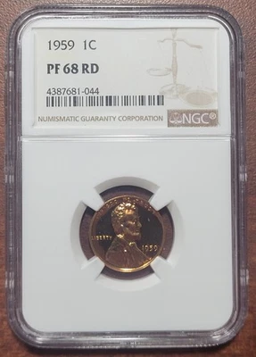1959 Lincoln Memorial Cent NGC PF-68 RD Gem Brilliant Proof PF68 RED Certified - Image 1 of 4