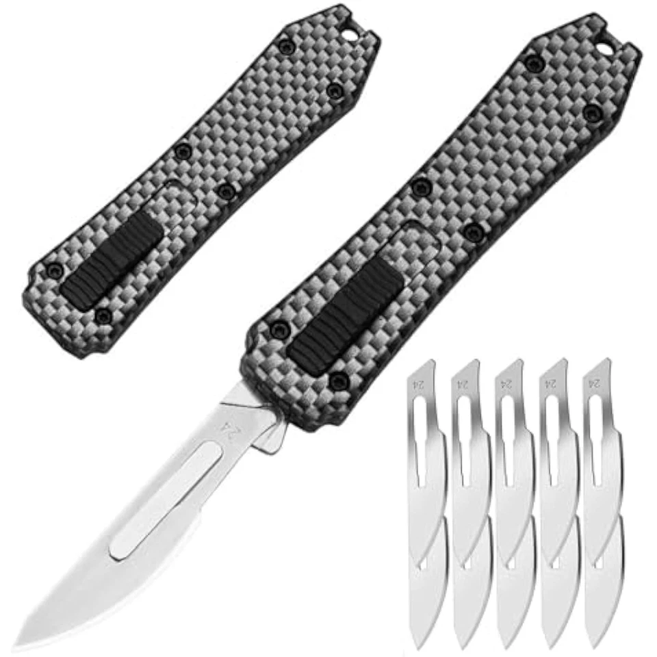 Cuchillo utilitario Switch Blades, pulsador de cuchillo automático, retráctil  Foto 1 de 1