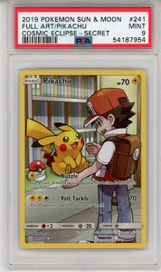 2019 POKEMON SUN & MOON FULL ART /PIKACHU COSMIN- PSA 9 - #241 241/236 GENUINE - Picture 1 of 2