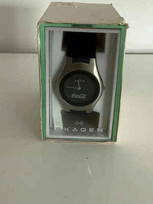 SKAGEN Denmark ~ men's vintage NOS advertising wristwatch ~ Coca Cola logo - Image 1 of 4