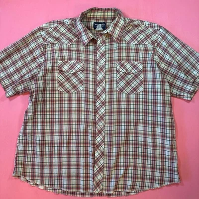 Camisa western vintage años 90 wrangler a cuadros perla a presión manga corta camisa wrangler Foto 1 de 4