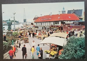 Vintage Postcard - Florist Market - Stavanger - Norway - Picture 1 of 6