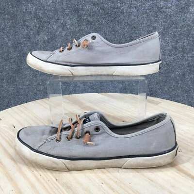 Zapatos de barco Sperry Top Sider para mujer 9M gris vista muelle lona comodidad STS95729 Foto 1 de 4