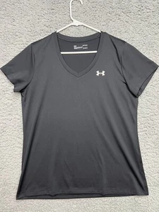 Under Armour Women's Heat Gear Short Sleeve T-Shirt Loose Fit Black Size Large - Picture 1 of 7