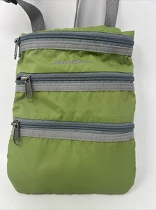 Eddie Bauer Green Cross Body Bag 3 Zipper Crossbody Strap - Picture 1 of 10