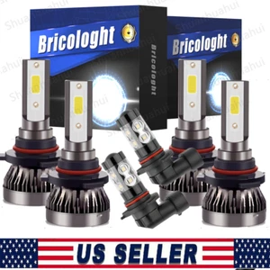 For GMC Sierra 1500 2500 3500 2003-2005 White LED Headlights + Fog Lights Bulb S - Picture 1 of 12