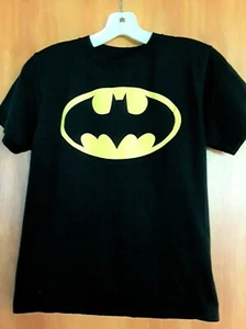 Kids Top BATMAN Short Sleeve Large Black With Batman Logo - Picture 1 of 3