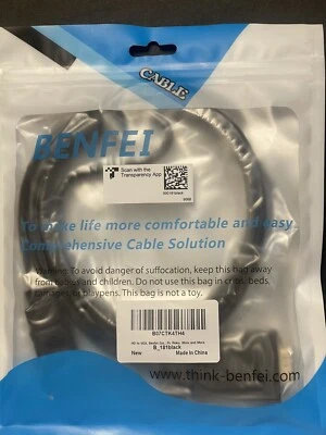 Display Port HDMI  to VGA Benfei Adapter Converter Cable Black Cord 6ft 1080P - Image 1 of 3