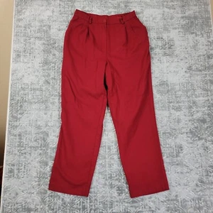 Pantalone Pendleton vintage donna 14 rosso lana vergine plissettato vita alta - Foto 1 di 14