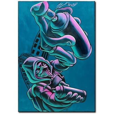 ORIGINAL Acryl Bild Gemälde Mann Abstrakt Malerei Kunst Modern Spray HANDGEMALT - Bild 1 von 4