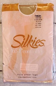 NEW SILKIES 65F CONTROL TOP ULTRA SHEET LEGS SANDALFOOT TOE NUDE PANTYHOSE XXL - Picture 1 of 4