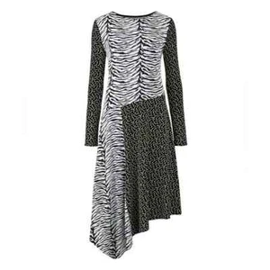 Simply Be Women's Multicolor Mixed Printed Swing Dress - Picture 1 of 2