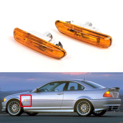 2x CASSA FRECCE LATERALI per BMW Serie 3 E46 Coupè Cabrio anno 00-03 arancione frecce - Immagine 1 di 4