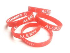 White, Silicone Rubber, Double-Sided Wristband Medical Alert Bracelet, Red &