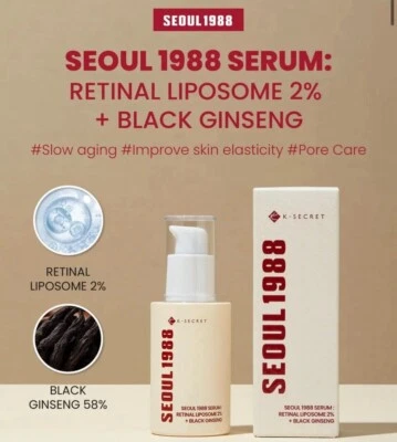 Genuine KSECRET - SEOUL 1988 Serum Retinal Liposome 2% + Black Ginseng AUTHENTIC