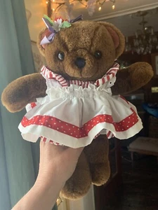 Vintage Dakin Bonnie Beth Teddy Bear 1984 12” Red White Blue Americana Patriotic - Picture 1 of 13