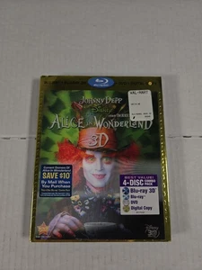 Alice au pays des merveilles (Blu-ray/DVD, 2010, lot de 4 disques, comprend copie numérique 3D) - Photo 1/8