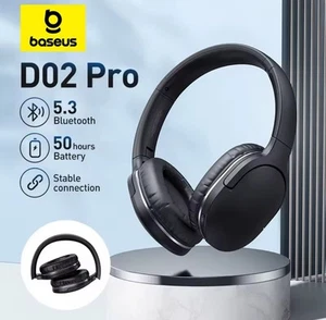 Baseus D02 Pro Wireless Noise Cancelling Bass Gaming Headphones 50hr Battery - Picture 1 of 12