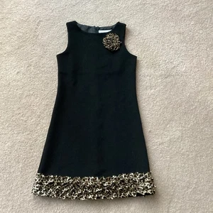 SWEET HEART ROSE MÄDCHEN PARTYKLEID, 12, ÄRMELLOS, REISSVERSCHLUSS, SCHWARZ, ANIMAL PRINT SAUM - Bild 1 von 5