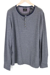 SCOTCH & SODA Ams Couture Men's Henley Pullover Sweatshirt XL Grey Blue Cotton * - Picture 1 of 7