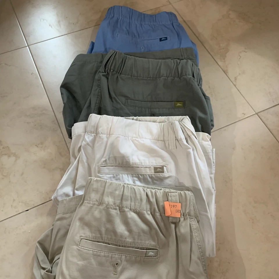 Tommy Bahama Lote De 4 Pantalones Cortos De Algodón Para Hombre Cintura Elástica Carga Talla Grande Talla L Foto 1 de 4
