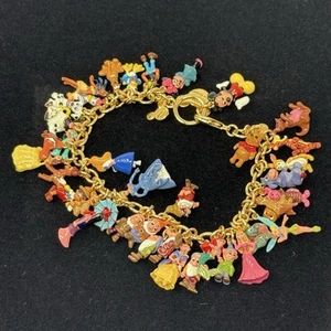 Ultimate Disney Classic 37 Charm 8.5" Bracelet Bradford Exchange 24k Gold Plated - Bild 1 von 15