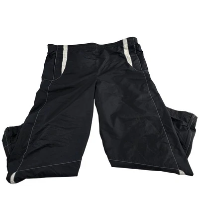 Under Armour Black Track Pants Men's Medium Athletic Warm Up White Stripes - Image 1 of 4