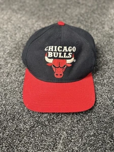 Vtg NBA Chicago Bulls Wool Black Starter Plain Logo SnapBack Hat - Picture 1 of 4