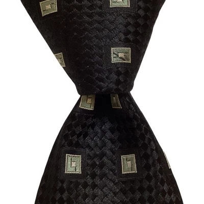 Corbata Geométrica DONALD TRUMP President Signature Collection Negra/Verde Usada en Excelente Condición Foto 1 de 3