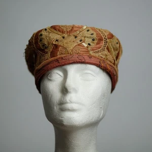 Cappelli di Buck arancione oro velluto cappello fatto a mano hippie bohemien morbido regolabile - Foto 1 di 8