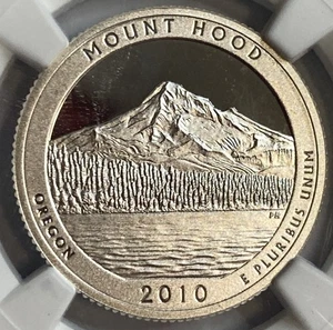2010 S - Mount Hood Silver National Park Quarter NGC PF 70 Ultra Cameo - Picture 1 of 4