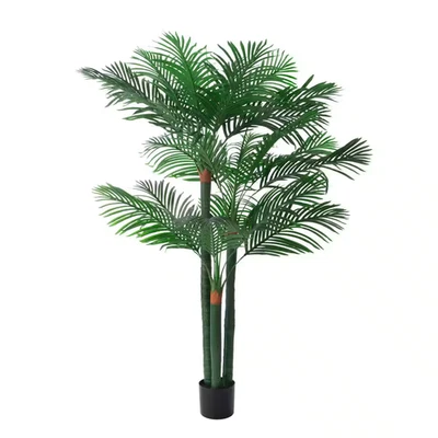 6.9 Ft. Artificial Palm Tree, UV Resistant Faux Tropical Artificial Palm Plants - Image 1 of 4