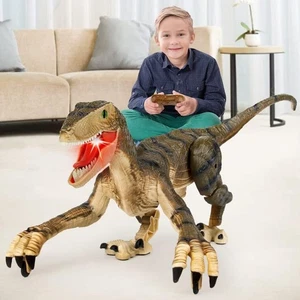 Juguetes de dinosaurios con control remoto, dinosaurio electrónico para caminar con LED - Imagen 1 de 5