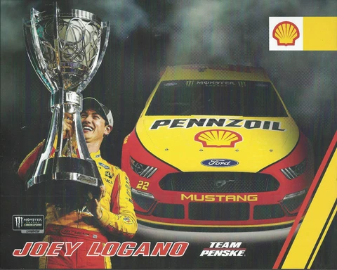 2019 JOEY LOGANO   PENNZOIL/SHELL TEAM PENSKE MENCS RACING POSTCARD #22 Cover