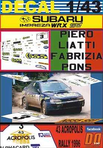 DECAL 1/43 555 P.LIATTI ACROPOLIS R. 1996 4th (07) - Picture 1 of 1