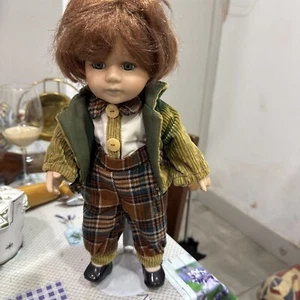 ASHTON DRAKE PORCELAIN DOLL BOY Green Tartan Cap 33 cm - Picture 1 of 8