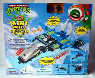 MUY RARO JUEGO VINTAGE 1995 TMNT MINI MUTANTES TORTUGAS NINJA CYBER JET ¡NUEVO! Foto 1 de 4