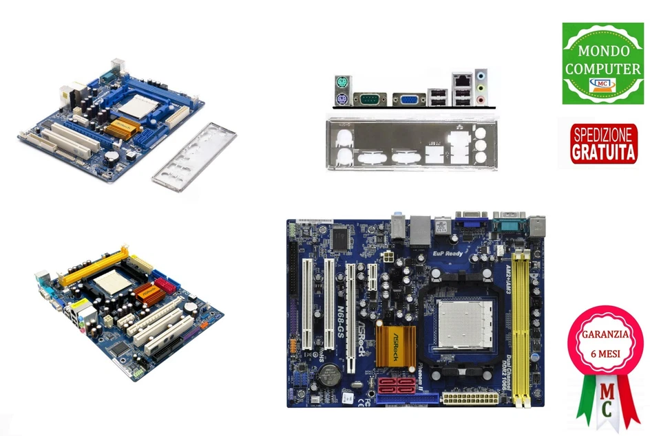 SCHEDA MADRE ASROCK N68-GS SOCKET AM2 + CPU AMD + DISSIPATORE + RAM - Immagine 1 di 1