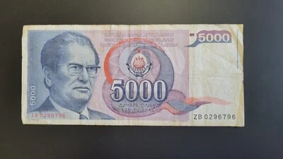 Yugoslavia - Replacement 5000 Dinara (1985) - Image 1 of 2