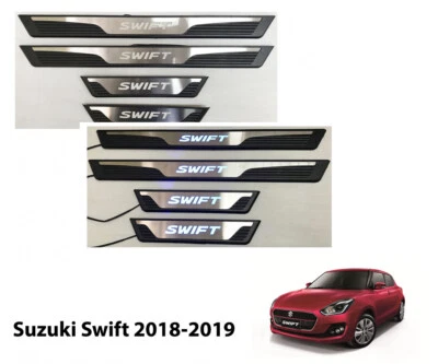 Ajuste para Suzuki Swift 2018-19 hatchback LED placa de desgaste puerta umbral 4 piezas Foto 1 de 2
