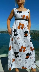 VINTAGE Dorolyn Melbourne 1960's-70s Original Boho Garden Party Retro Dress - Picture 1 of 5