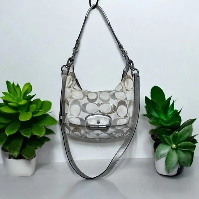 Coach Kristin Signature Hobo Blanco Plata Gris Bolso de Hombro Bolso de Mano Foto 1 de 4