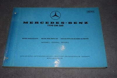 Ersatzteilliste Ersatzteilekatalog Mercedes Dieselmotor OM 360 07/1971 - Bild 1 von 4