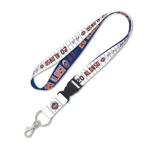 PETE ALONSO NEW YORK METS KEYCHAIN LANYARD DETACHABLE BUCKLE 1" WIDTH 22" LONG - Image 1 of 1