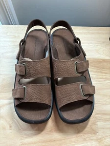 Hammacher Schlemmer Men’s Walk on Air Leather Sandals EU45/US 11-11.5 NWOT New - Picture 1 of 8