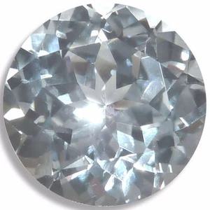 Lab Created Sapphire White Round Loose Gemstones Fine Cut AAA Quality - Picture 1 of 8